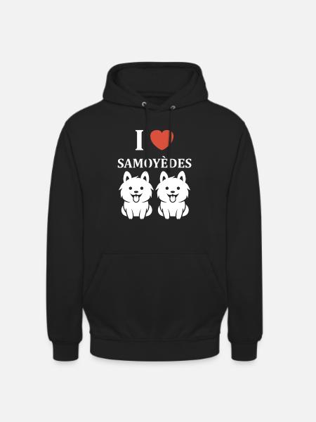 Humour Chien Samoyède - Sweat-shirt à capuche unisexe - noir