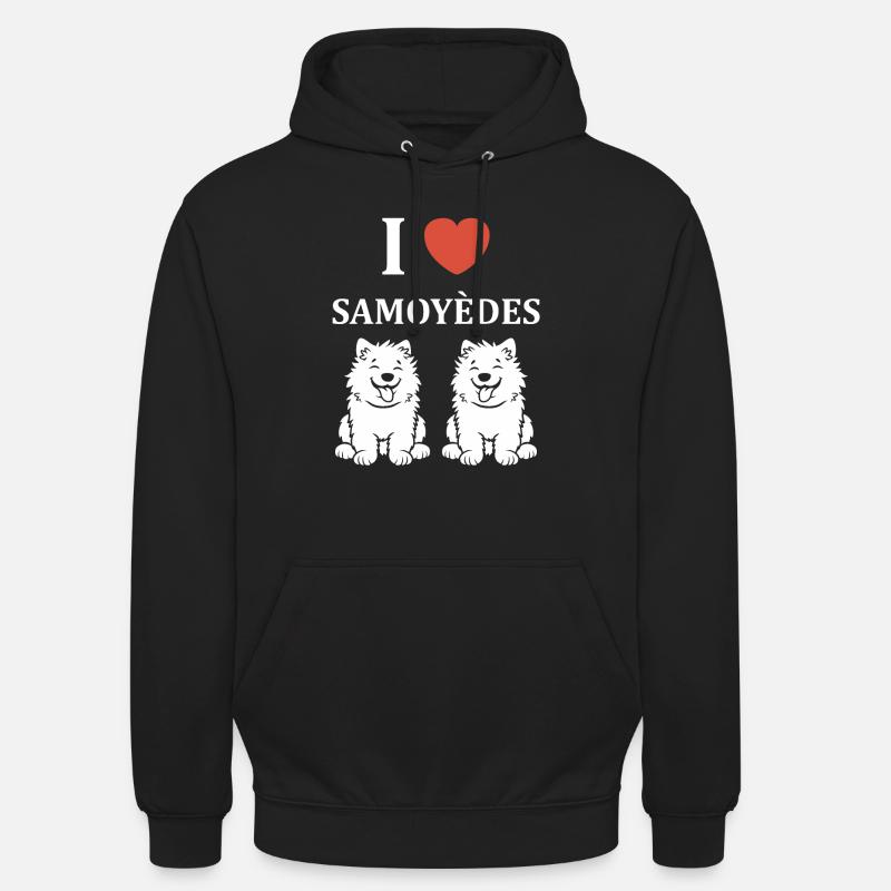 Humour Chien Samoyède - Sweat-shirt à capuche unisexe - noir