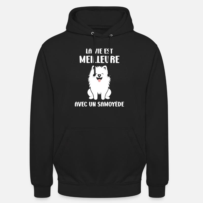Humour Chien Samoyède - Sweat-shirt à capuche unisexe - noir