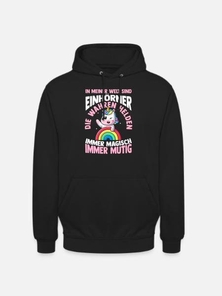 Licorne - Sweat-shirt à capuche unisexe - noir