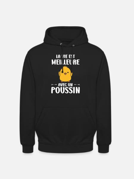 Humour bébé poussin - Sweat-shirt à capuche unisexe - noir