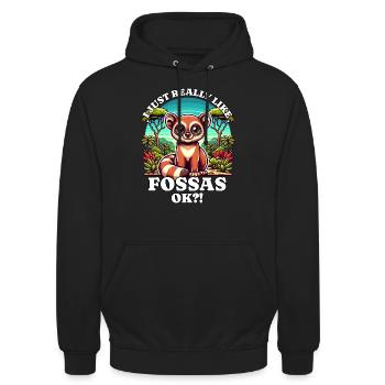J’aime Fossas - Sweat-shirt à capuche unisexe - noir - Devant - Alina (178cm) & Michal (187cm)