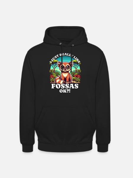 J’aime Fossas - Sweat-shirt à capuche unisexe - noir
