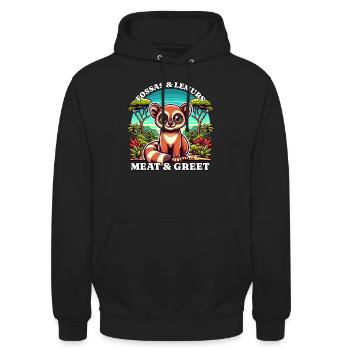 Lémuriens Fossas - Sweat-shirt à capuche unisexe - noir - Devant - Alina (178cm) & Michal (187cm)