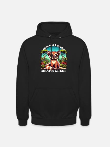 Lemuren Fossas - Unisex Hoodie - Schwarz