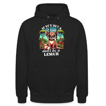 Fossa Madagascar Fossas - Sweat-shirt à capuche unisexe - noir - Devant - Alina (178cm) & Michal (187cm)