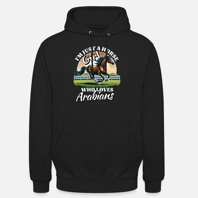 Araber Pferde Mädchen - Unisex Hoodie - Schwarz