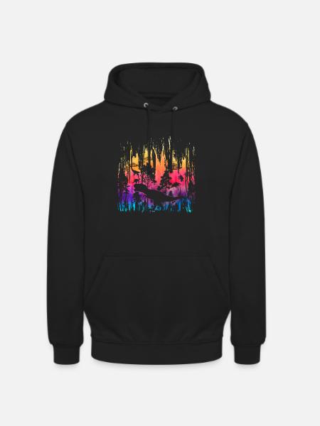 Alien Dinosaur UFO Abduction - Unisex Hoodie - black
