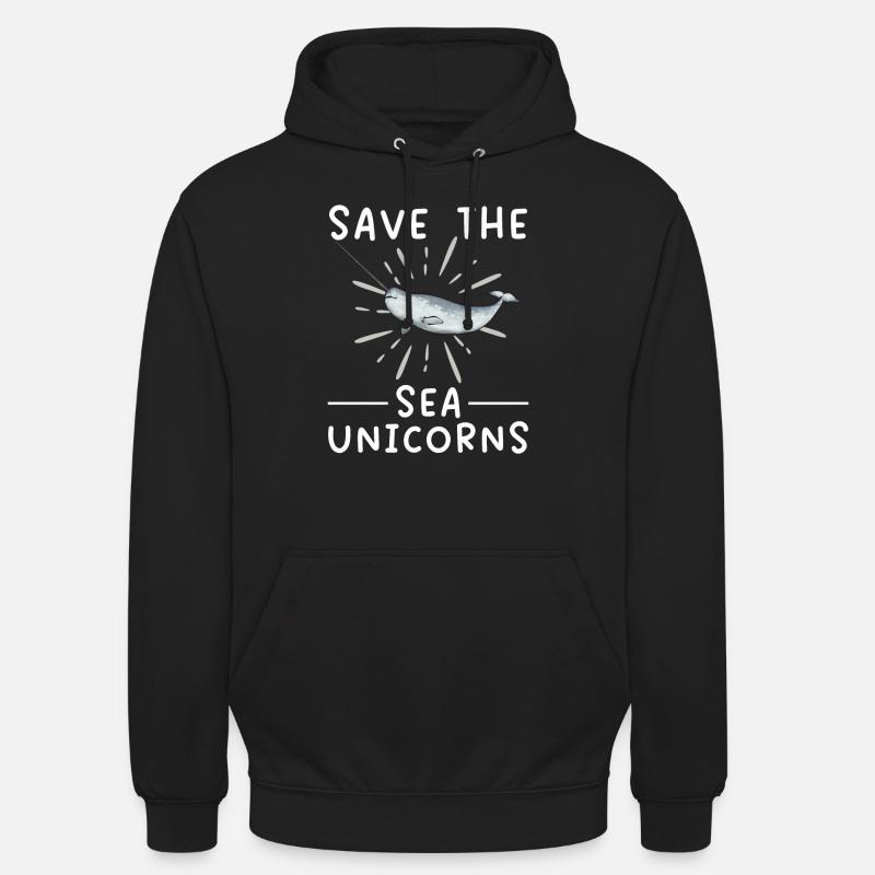 Narwal Einhornwal - Unisex Hoodie - Schwarz