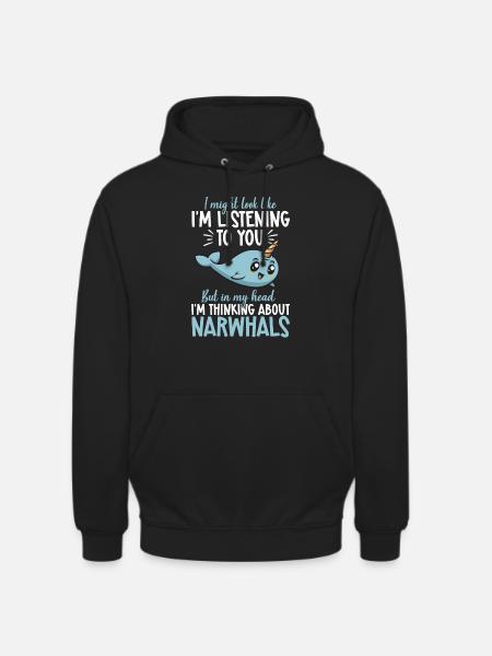 Narwal Einhornwal - Unisex Hoodie - Schwarz