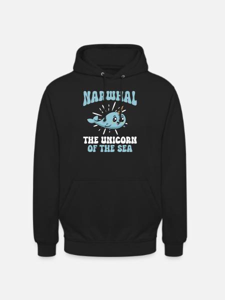 Narwal Einhornwal - Unisex Hoodie - Schwarz