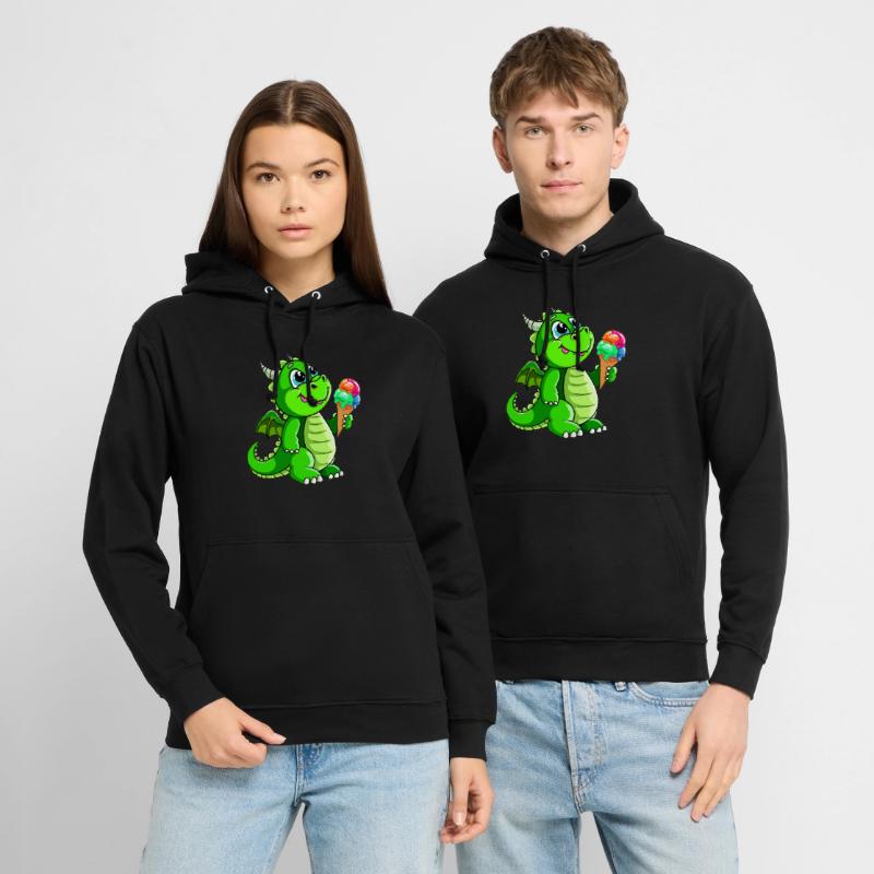 Drache mit Eis Comic Unisex Hoodie