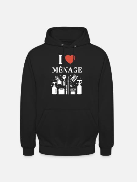 Humou ménage - Sweat-shirt à capuche unisexe - noir