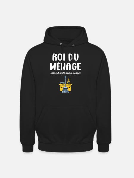Humour faire le ménage - Sweat-shirt à capuche unisexe - noir