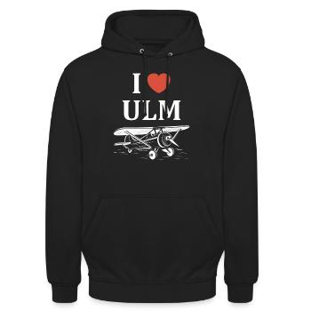 Ich liebe Ulm - Unisex Hoodie - Schwarz - Vorne - Alina (178cm) & Michal (187cm)