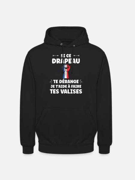 drapeau francais patriote - Sweat-shirt à capuche unisexe - noir