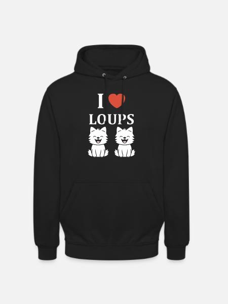 Humour loup - Sweat-shirt à capuche unisexe - noir