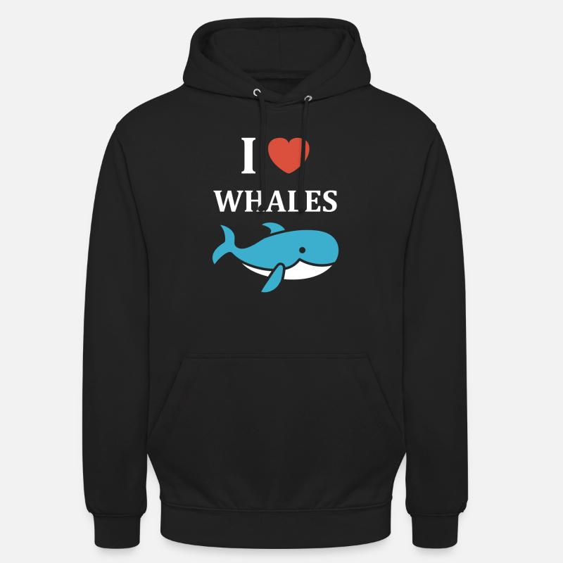 humour baleine - Sweat-shirt à capuche unisexe - noir