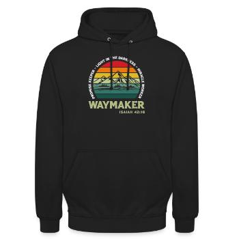 Vintage Waymaker Promise Keeper Miracle Worker - Unisex Hoodie - Schwarz - Vorne - Alina (178cm) & Michal (187cm)