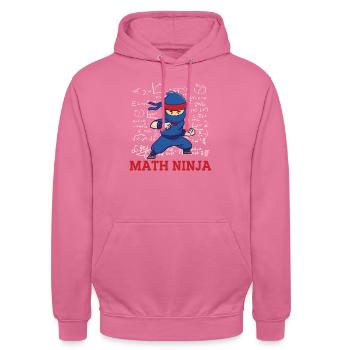 Drôle Math Ninja Mathématiques Geek Nombres - Sweat-shirt à capuche unisexe - rose - Devant - Alina (178cm) & Michal (187cm)