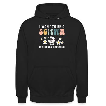 Ich will ein Schwa sein, es ist nie gestresst - Unisex Hoodie - Schwarz - Vorne - Alina (178cm) & Michal (187cm)