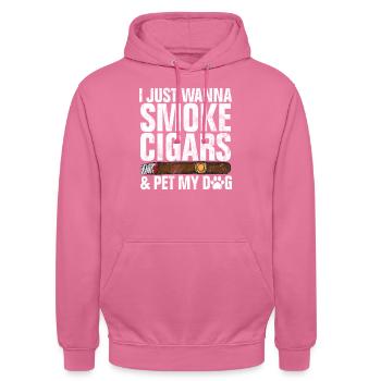 Cigar Smoker - Unisex Hoodie - pink - Front - Alina (178cm) & Michal (187cm)