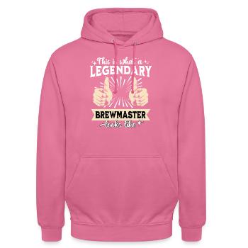 Maître brasseur légendaire - Sweat-shirt à capuche unisexe - rose - Devant - Alina (178cm) & Michal (187cm)
