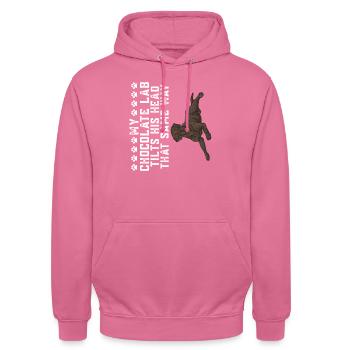 Schoko Brauner Labrador Retriever Hund - Unisex Hoodie - Pink - Vorne - Alina (178cm) & Michal (187cm)