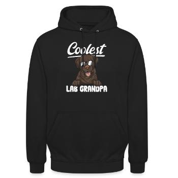 Schoko Brauner Labrador Retriever Hund - Unisex Hoodie - Schwarz - Vorne - Alina (178cm) & Michal (187cm)