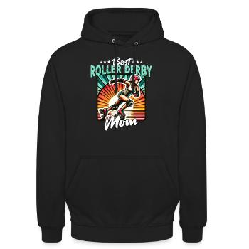 Maman Roller Derby - Sweat-shirt à capuche unisexe - noir - Devant - Alina (178cm) & Michal (187cm)