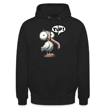 Ja, nicken - Unisex Hoodie - Schwarz - Vorne - Alina (178cm) & Michal (187cm)