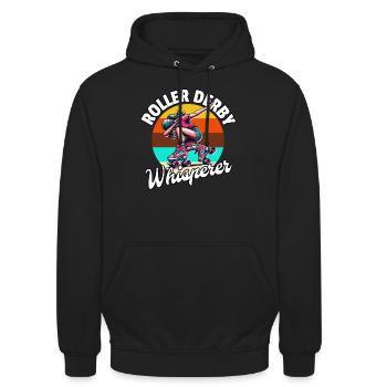 Roller Derby Chuchoteur - Sweat-shirt à capuche unisexe - noir - Devant - Alina (178cm) & Michal (187cm)