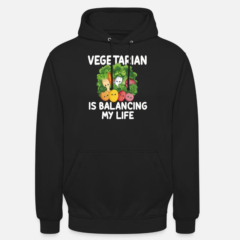 Végétarien Équilibrer ma vie - Sweat-shirt à capuche unisexe - noir