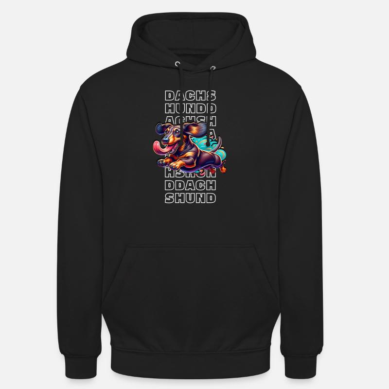 Teckel - Sweat-shirt à capuche unisexe - noir