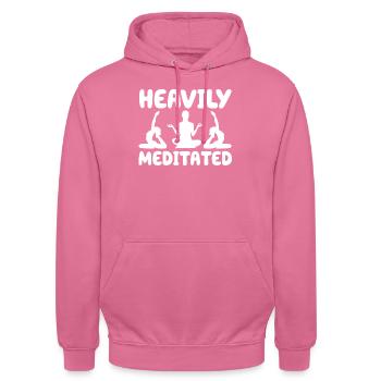 Stark meditiert - Unisex Hoodie - Pink - Vorne - Alina (178cm) & Michal (187cm)