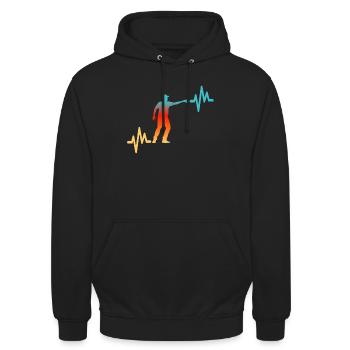 Boule Herzlinie - Unisex Hoodie - Schwarz - Vorne - Alina (178cm) & Michal (187cm)