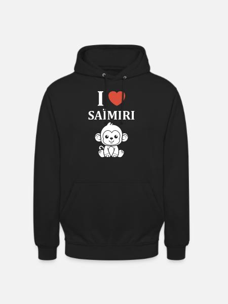 Singe Saïmiri - Sweat-shirt à capuche unisexe - noir