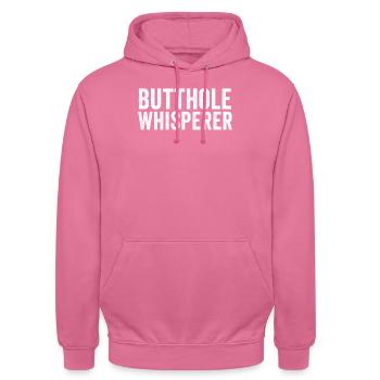 Arschloch-Flüsterer - Unisex Hoodie - Pink - Vorne - Alina (178cm) & Michal (187cm)