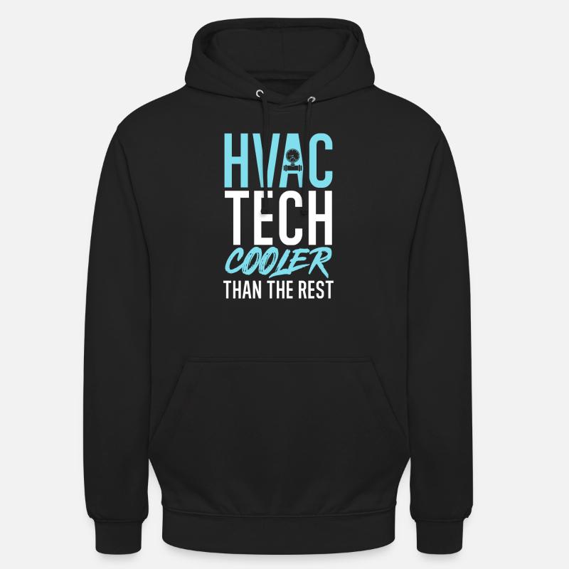 Chauffage, Climatisation, Ventilation, Technicien - Sweat-shirt à capuche unisexe - noir