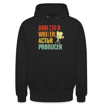 Regisseur Drehbuch Schauspieler Produzent Retro Vintage - Unisex Hoodie - Schwarz - Vorne - Alina (178cm) & Michal (187cm)