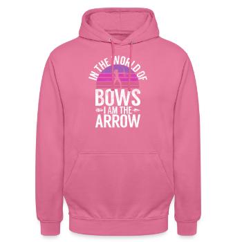 Bogenschießen Bowhunter Shooting Girls Pfeiljagd - Unisex Hoodie - Pink - Vorne - Alina (178cm) & Michal (187cm)