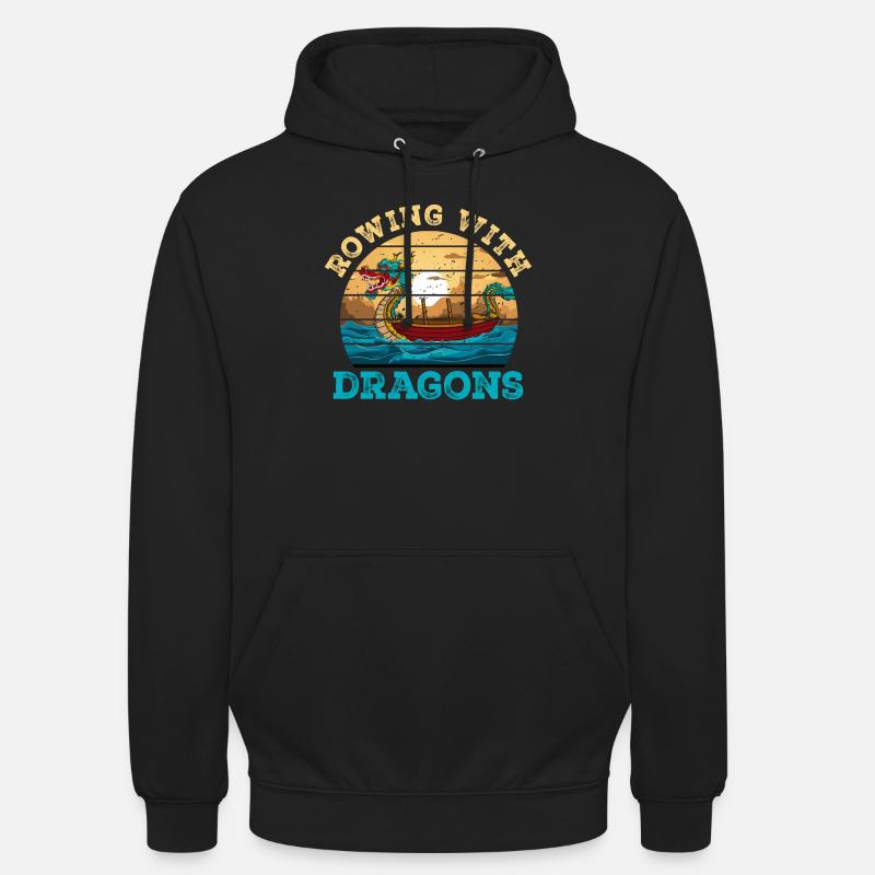 Ramer avec Dragons Dragons Dragonboat - Sweat-shirt à capuche unisexe - noir