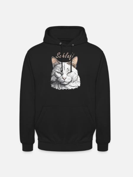 CAT Schlafi - Sweat-shirt à capuche unisexe - noir