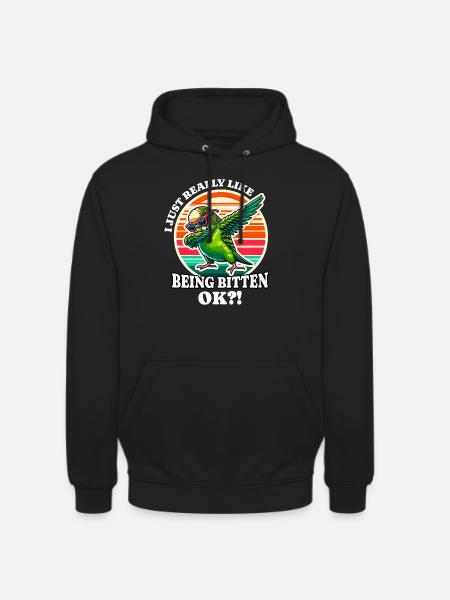 J’adore le dicton Perruche - Sweat-shirt à capuche unisexe - noir