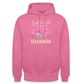 Iguanische Reptilienliebhaber Herpetologe - Unisex Hoodie - Pink - Vorne - Alina (178cm) & Michal (187cm)