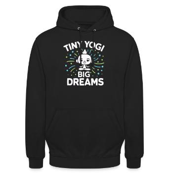 Tiny Yogi Big Dreams Meditation - Unisex Hoodie - black - Front - Alina (178cm) & Michal (187cm)