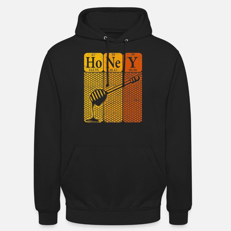 Miel Tableau périodique Éléments Rétro - Sweat-shirt à capuche unisexe - noir