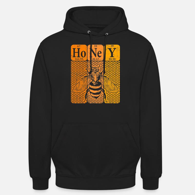 Miel Tableau périodique Éléments Rétro - Sweat-shirt à capuche unisexe - noir