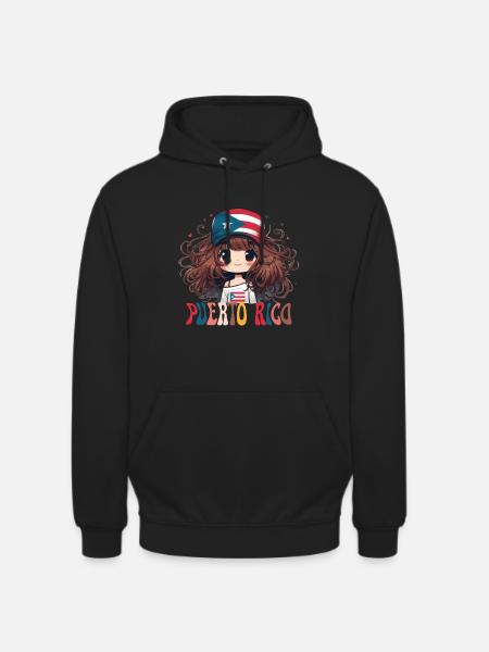PUERTO RICO cute girl - Unisex Hoodie - black