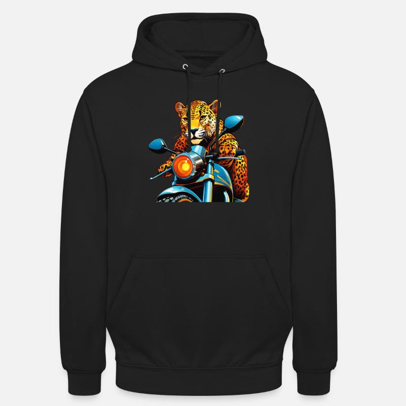 LEOPARD MOTORCYCLE - Unisex Hoodie - black
